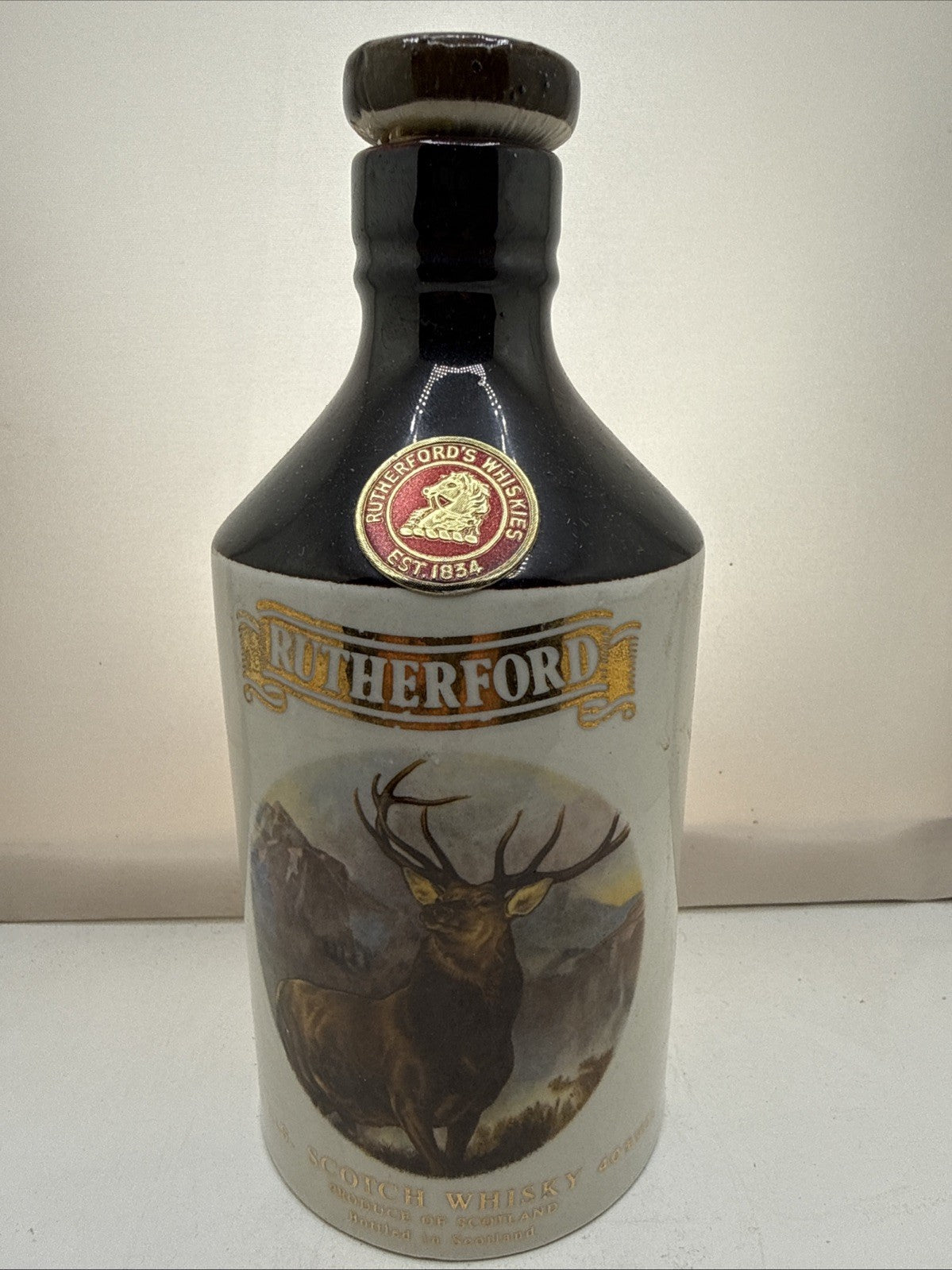 Rutherford’s Ceramic Thistle Decanter Scotch Whisky 70cl 40% 1990s