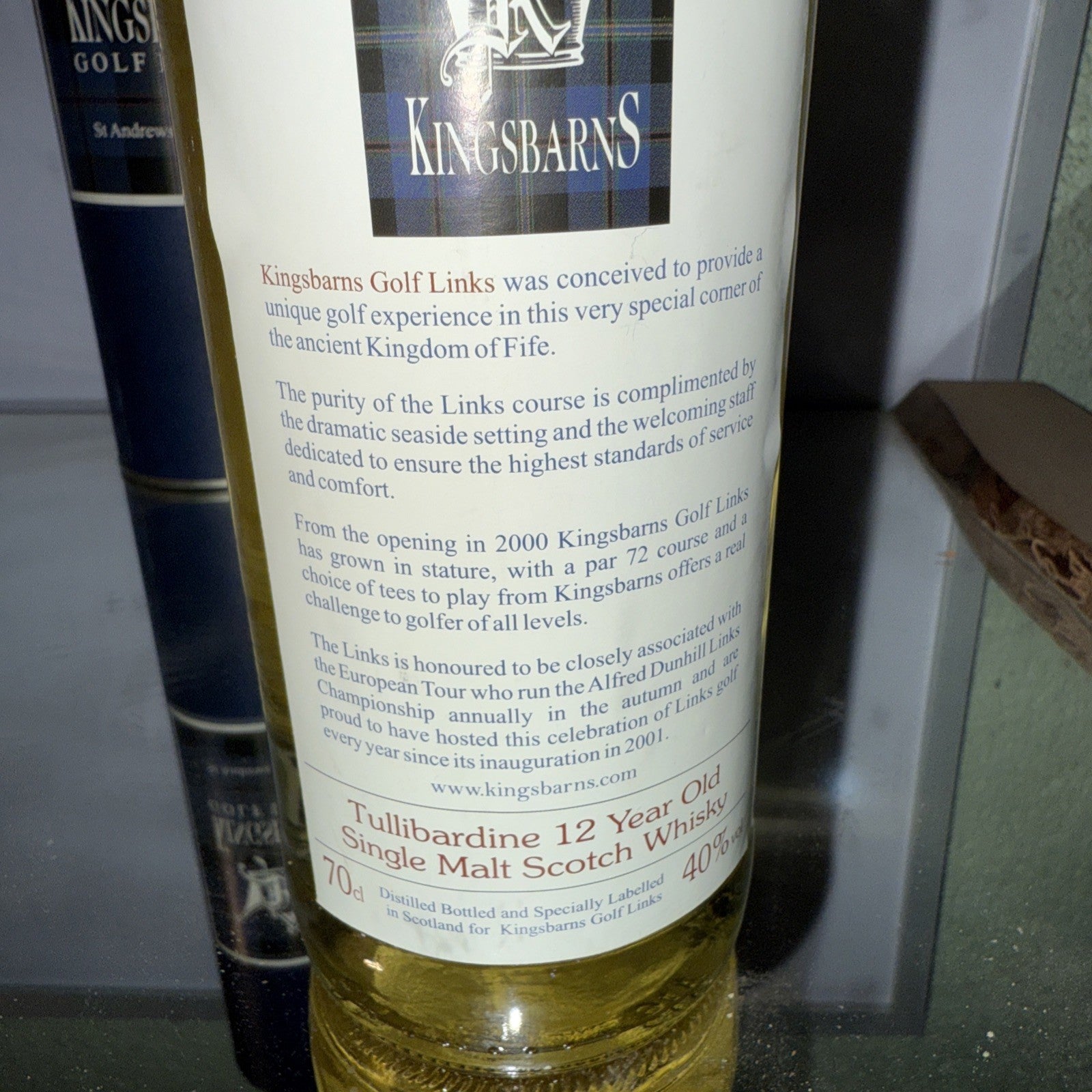 Tullibardine 12 Year Old Single Malt For Kings Barns Golf Links 2001 Bottle Box