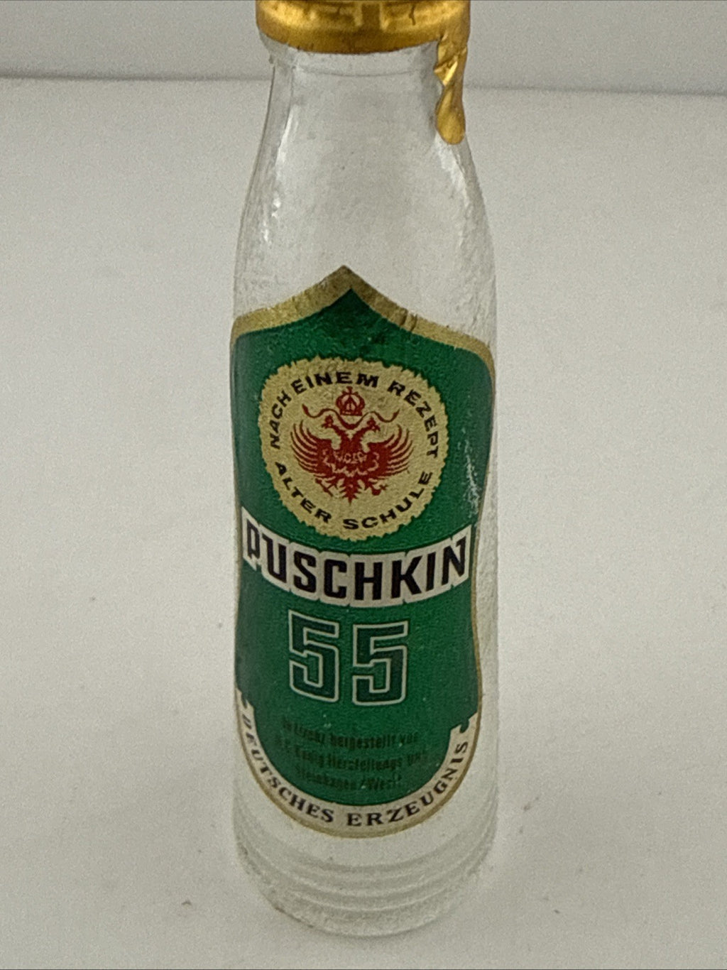 Vintage Puschkin 55 Vodka Miniature German Spirit Bottle 1980s
