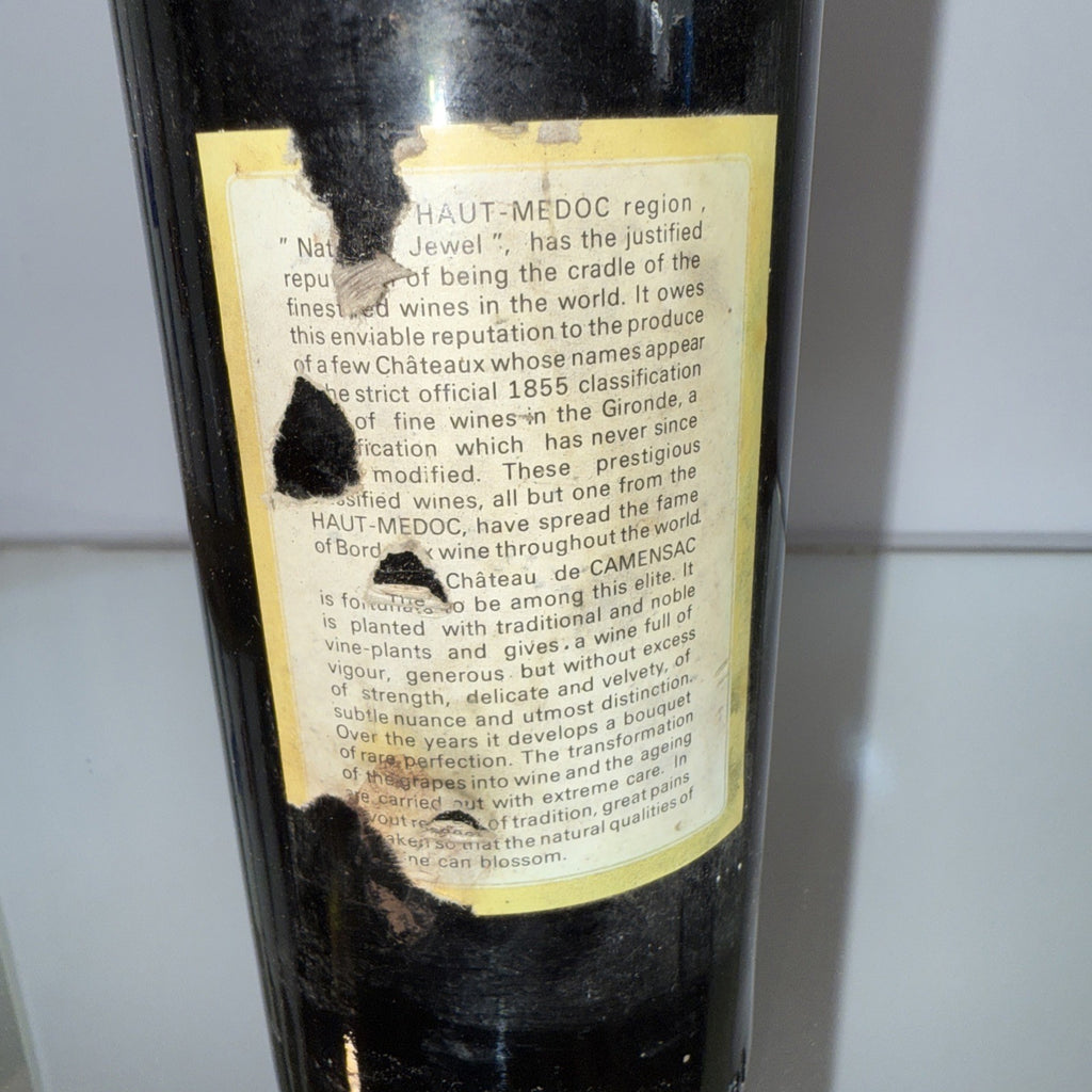Chateau de Camensac Bordeaux  1970 (label in poor condition but wine looks fine)