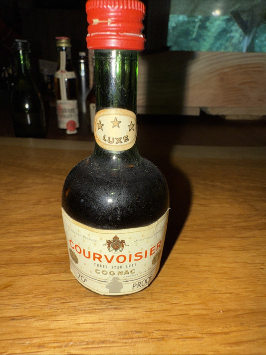Courvoisier 3 star Lux 1970s 70% proof Cognac Miniature Full