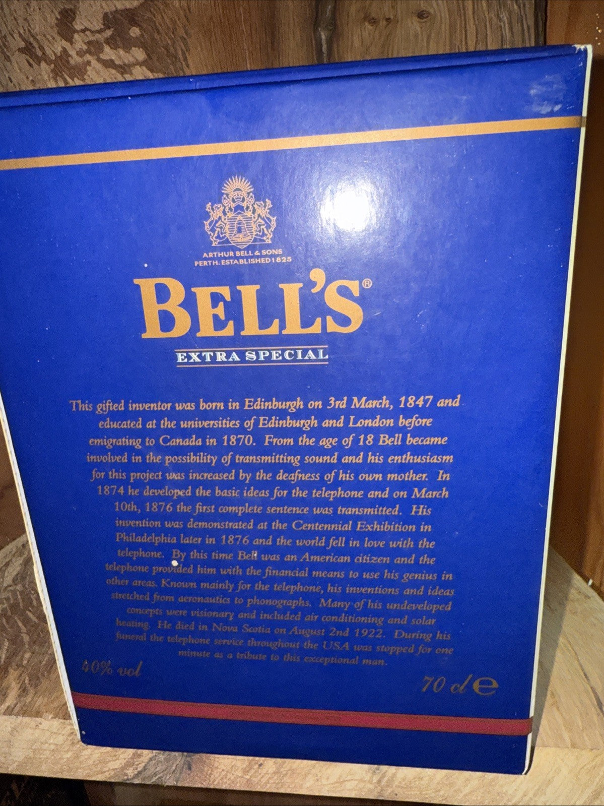 Bells Whisky Decanter 1994 Inventer series Alexander Graham Bell Full boxed mint
