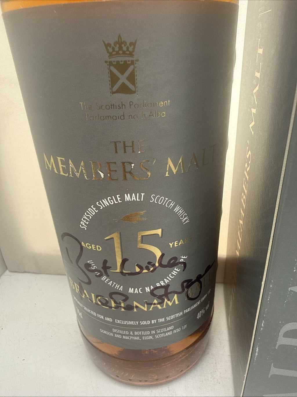 Braich nam Ball The Members' Malt 15yo Speyside Malt Signed By Nicola Sturgeon