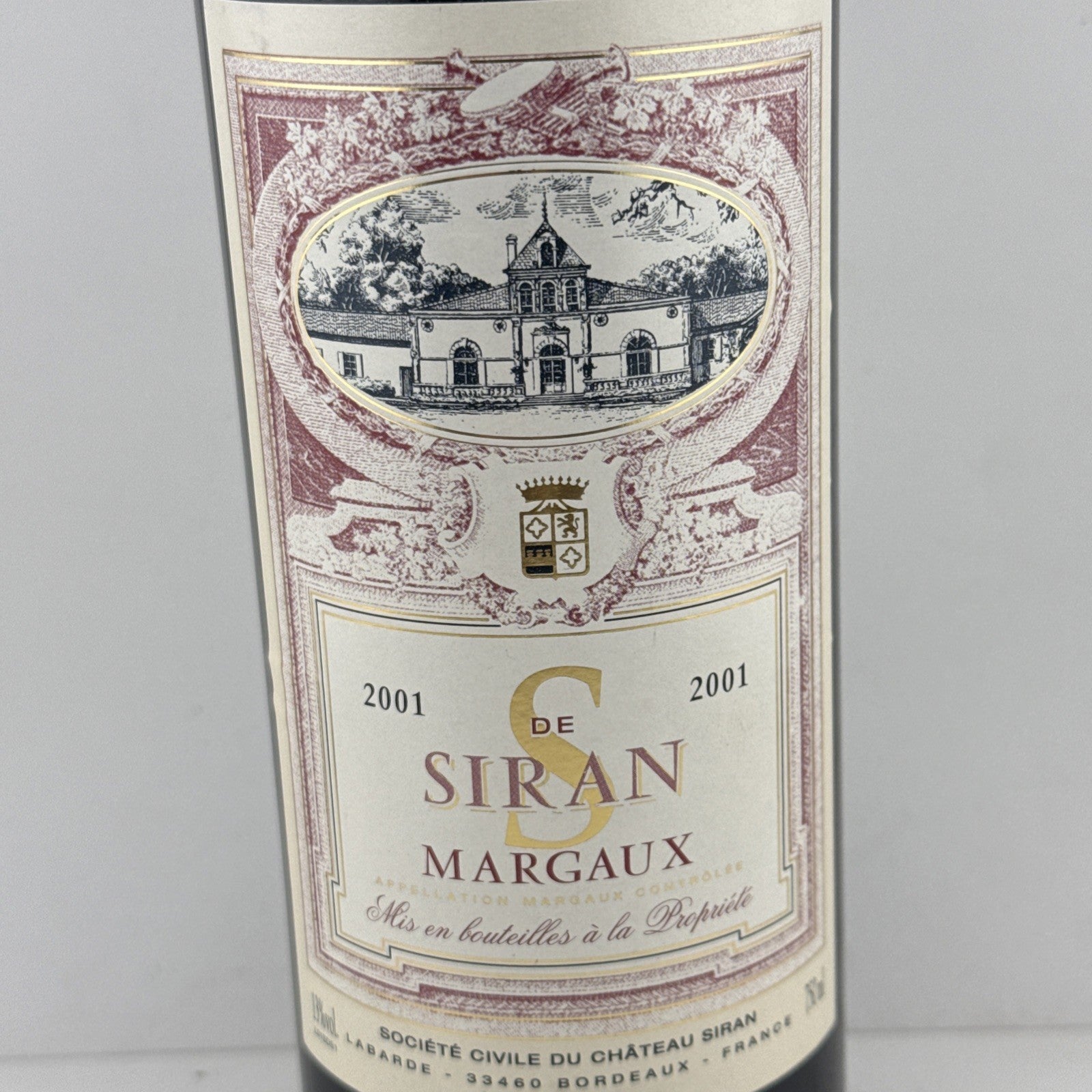 2001 Château Siran Margaux Cru Bourgeois Bordeaux Red Wine