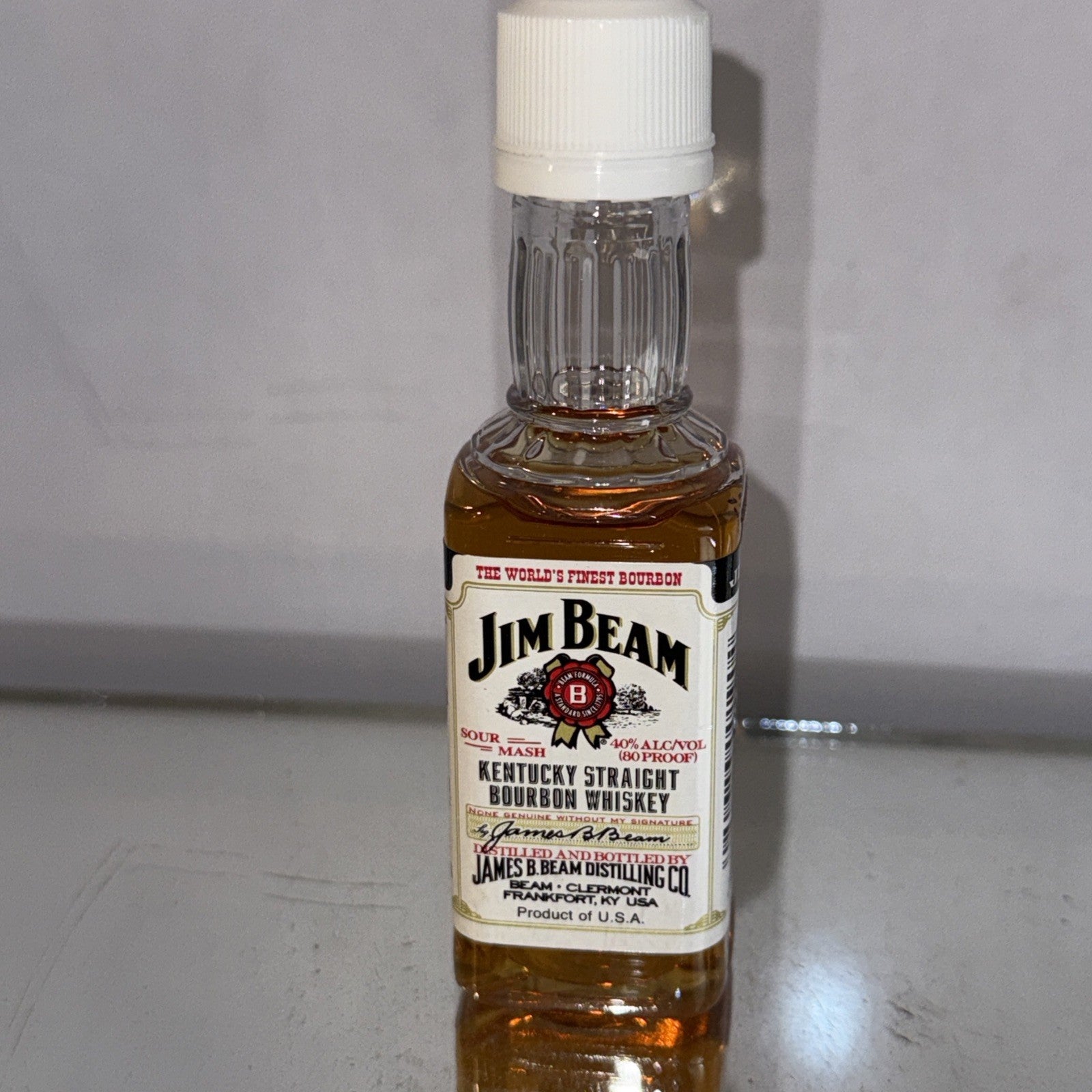 Jim Beam miniature plastic bottle