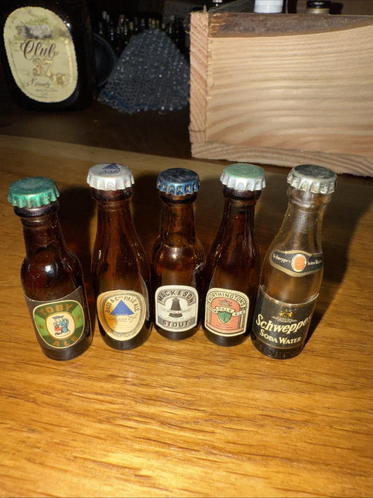 5 Mini Miniatures sealed but sadly empty bass courage worthingtons carling