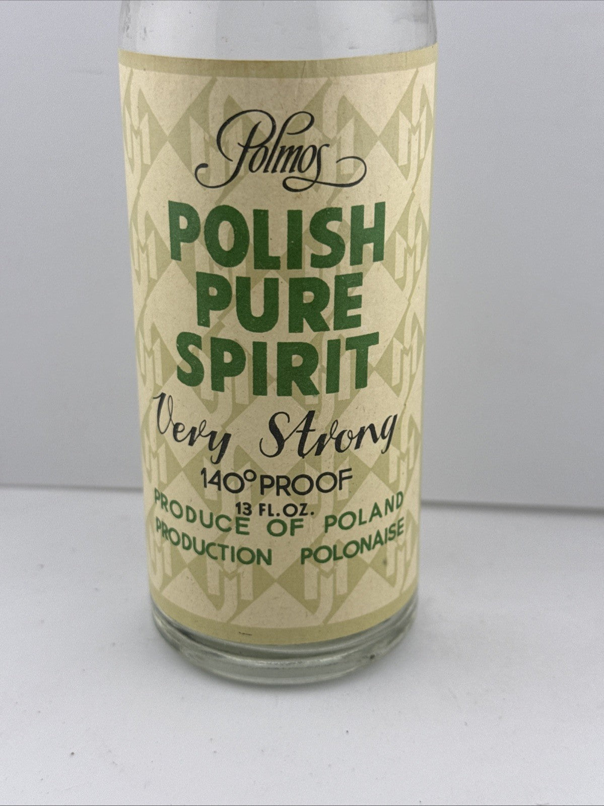 Vintage Polmos Polish Pure Spirit 140 Proof Export Bottle ~1960