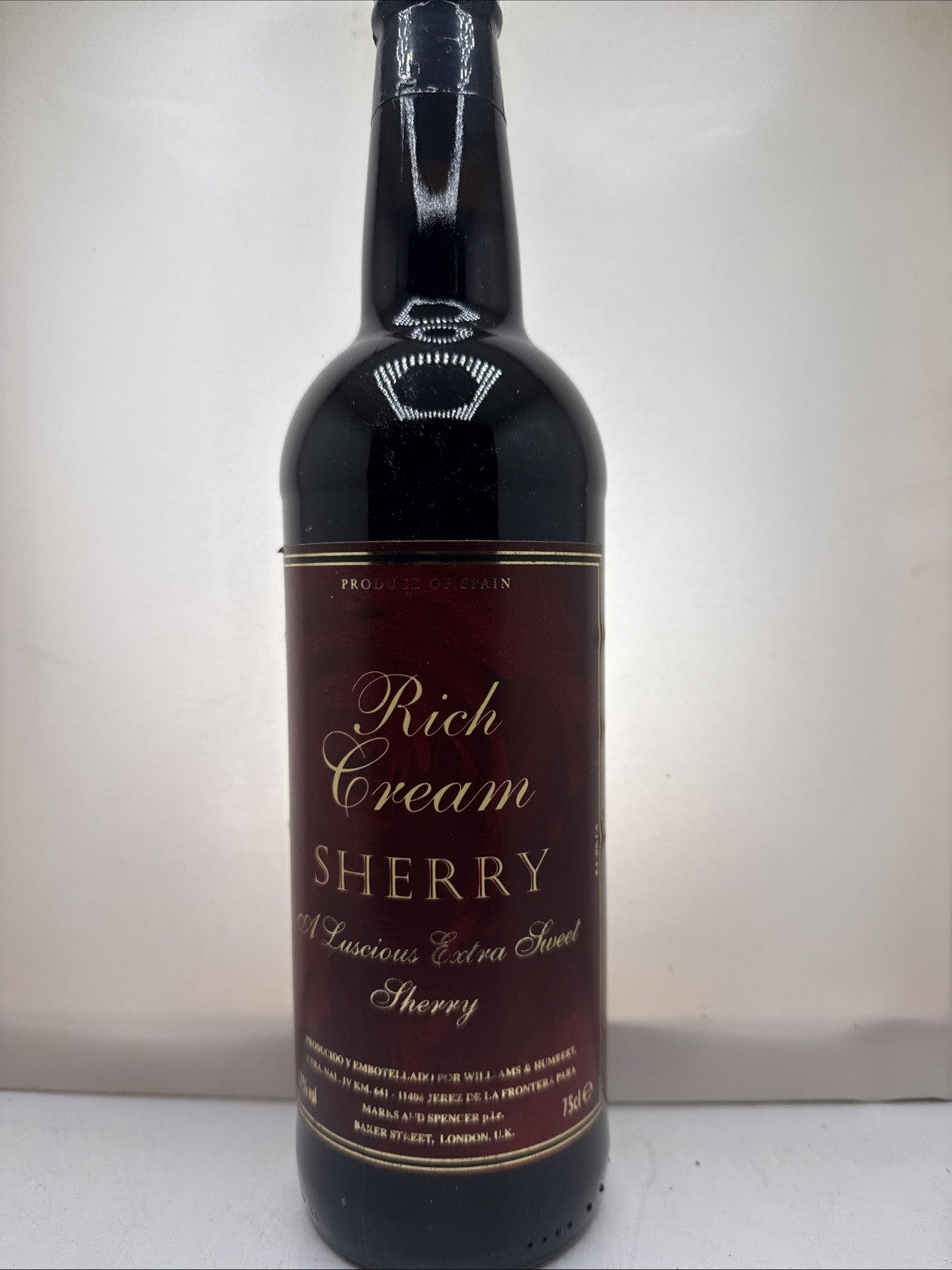 M&S Rich Cream Sherry — Williams & Humbert. Extra Sweet. 1980s–90s bottling