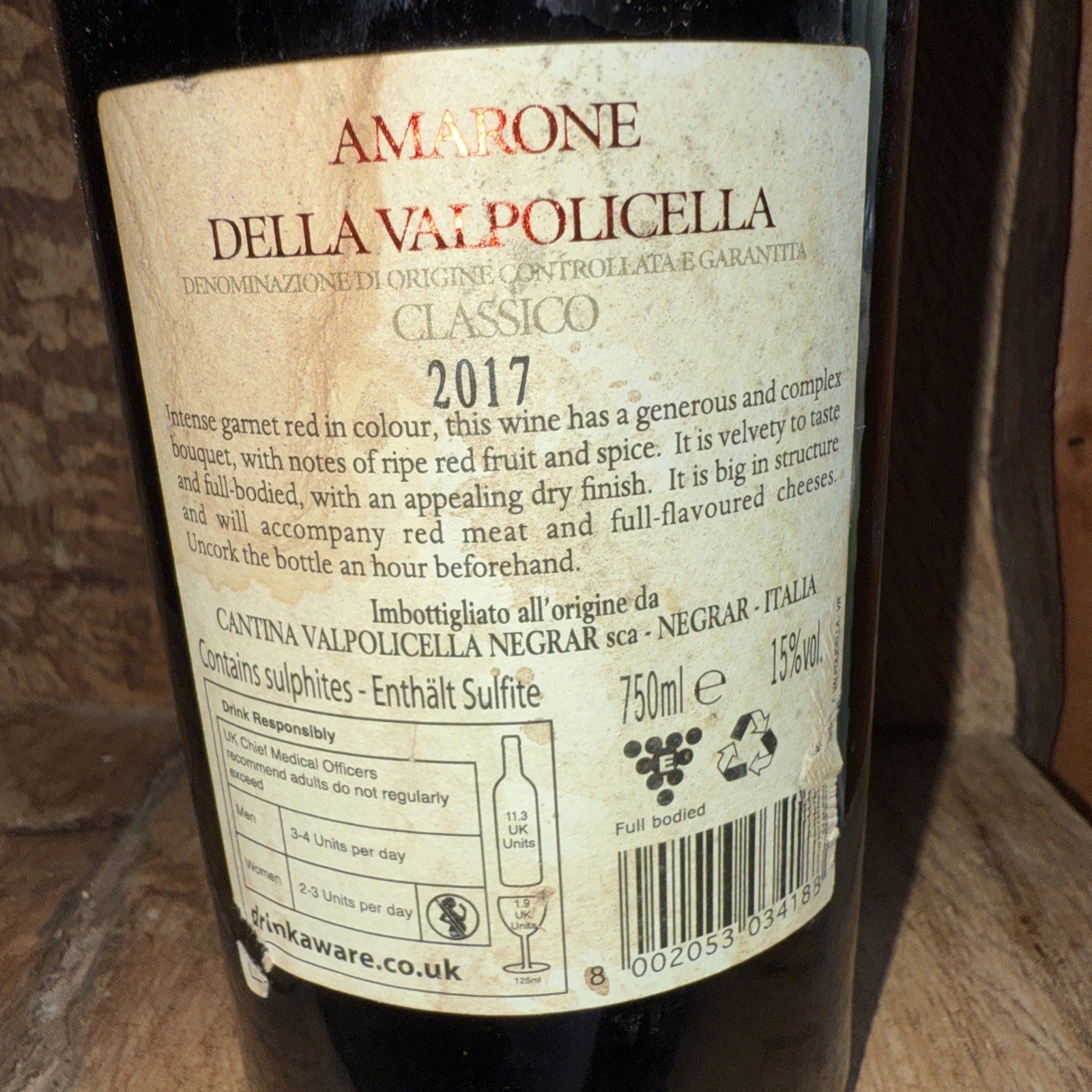 Amarone della Valpolicella Classico 2017 negrar sce