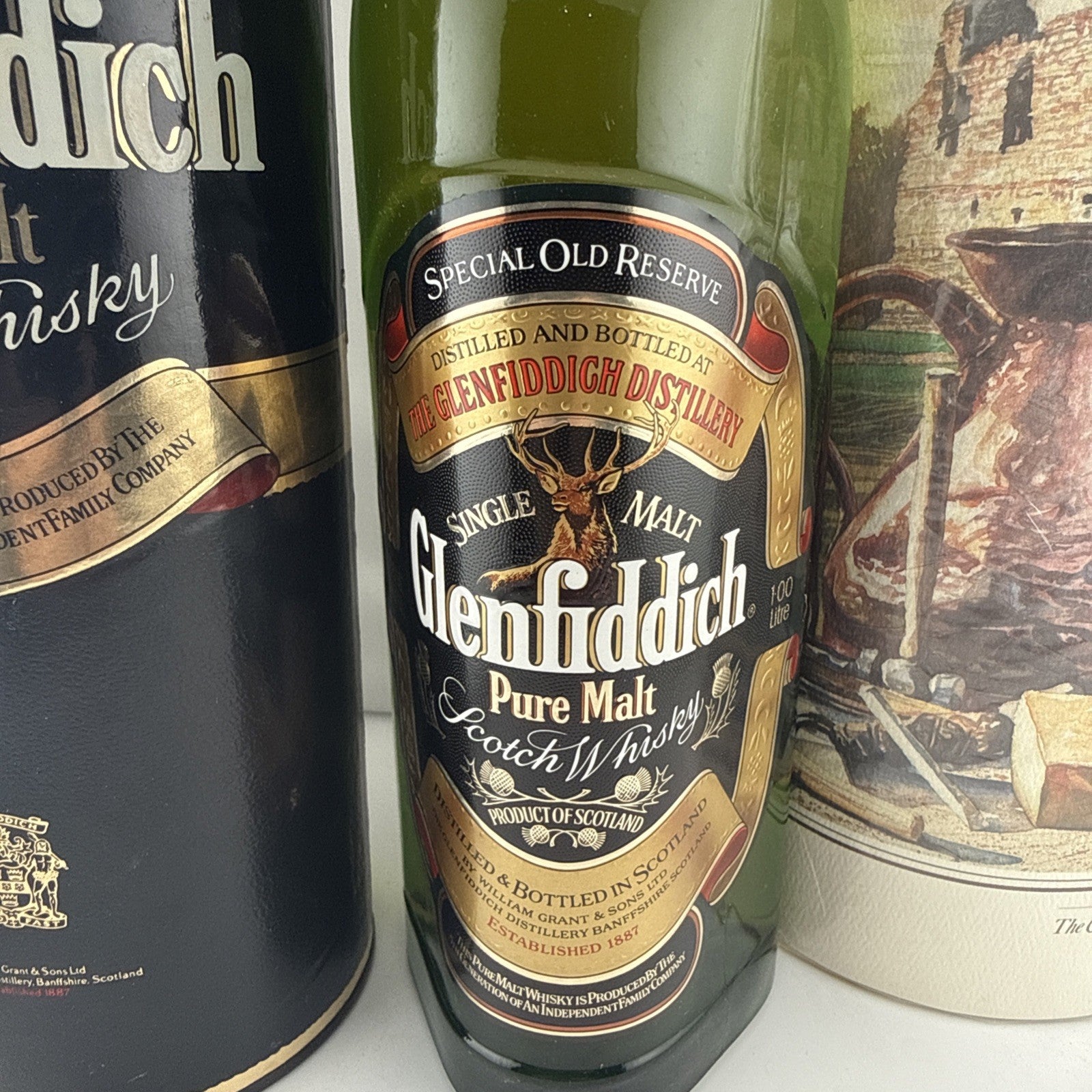 1987 Glenfiddich Centenary Pure Malt Scotch Whisky 1 Litre With Original Print
