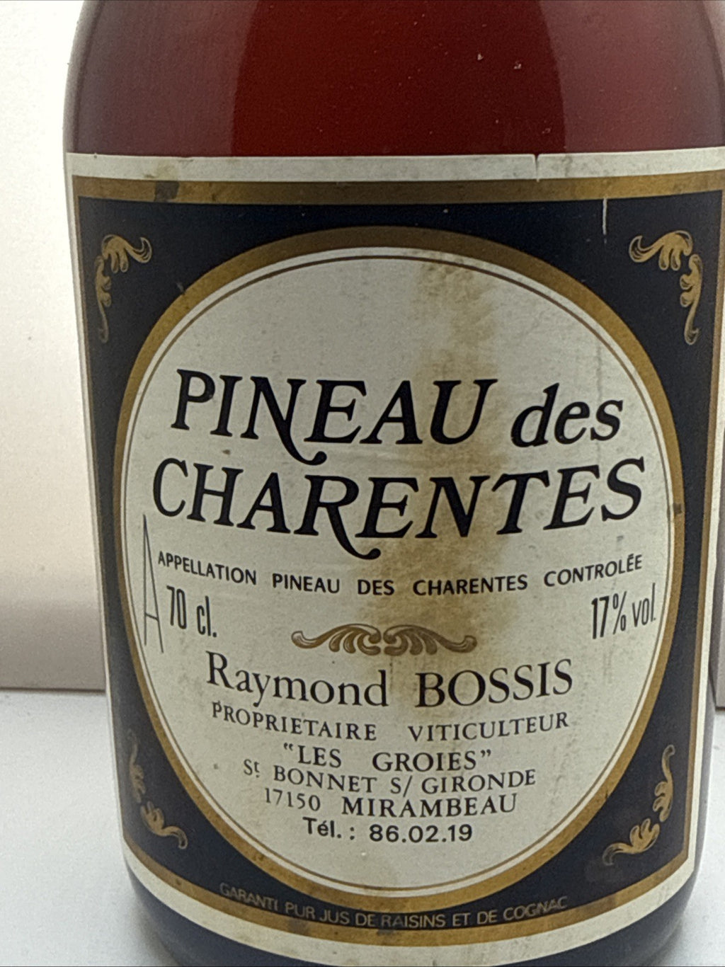 Vintage Raymond Bossis Rosé Pineau des Charentes 70cl 17% – c.1970s/80s