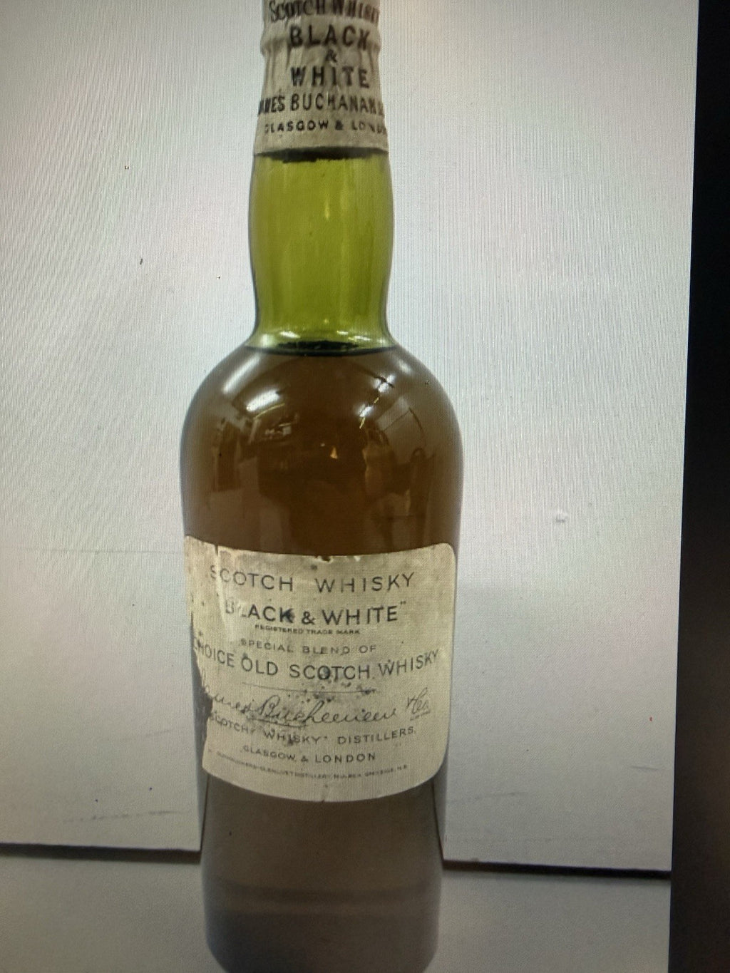 James Buchanan And Co "Black And White " Whisky From Pre War Era 30s/40s Full