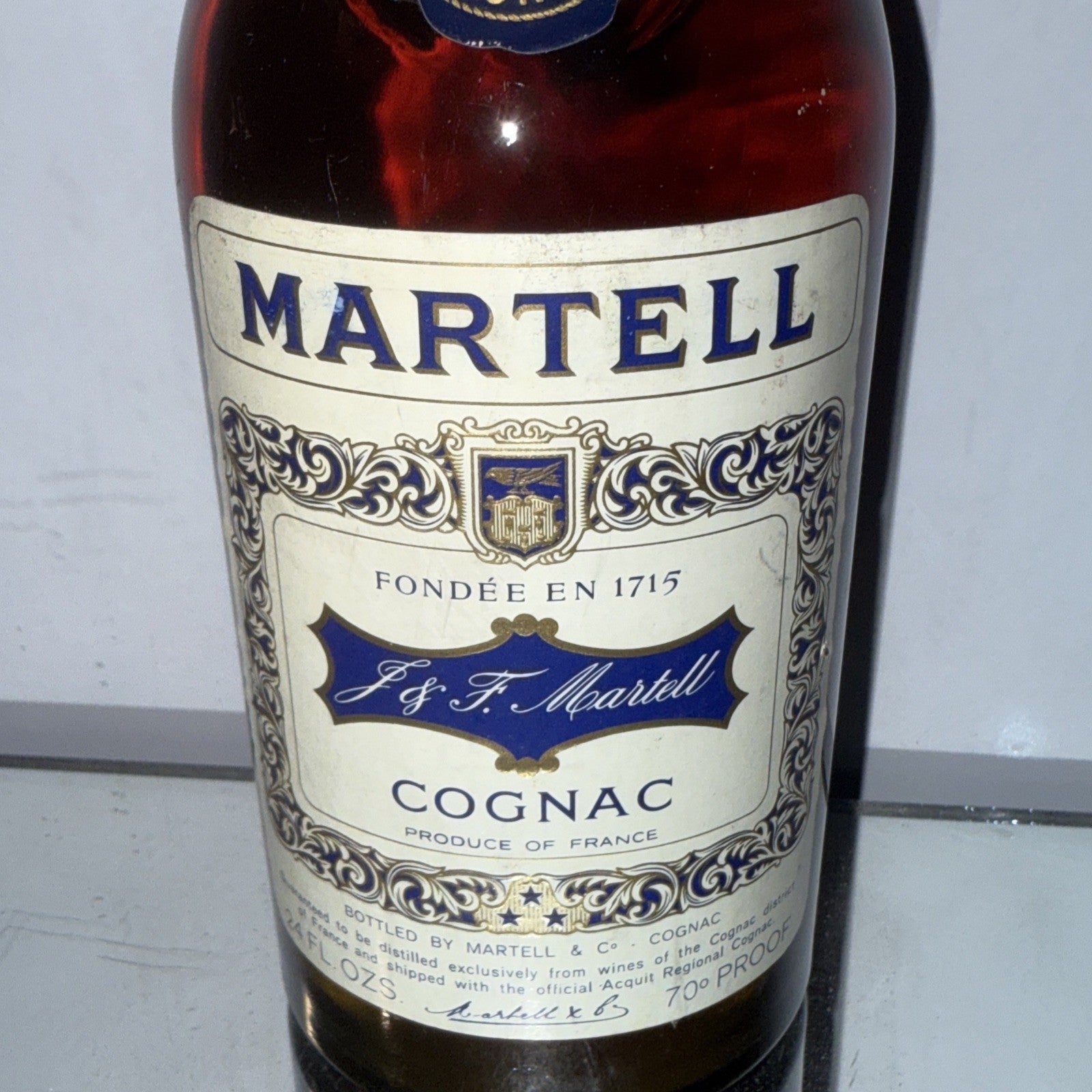Vintage Martell Cognac Dated To 1960s/70s 70 Proof 26 2/3 Floz