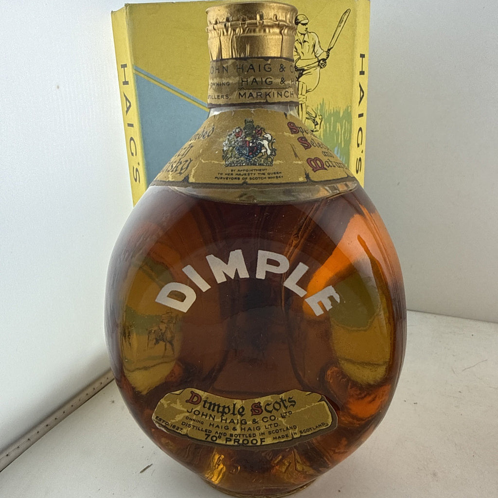 SALE Haig’s Dimple Scots Whisky 1950s Spring Cap 70 Proof with Original Box