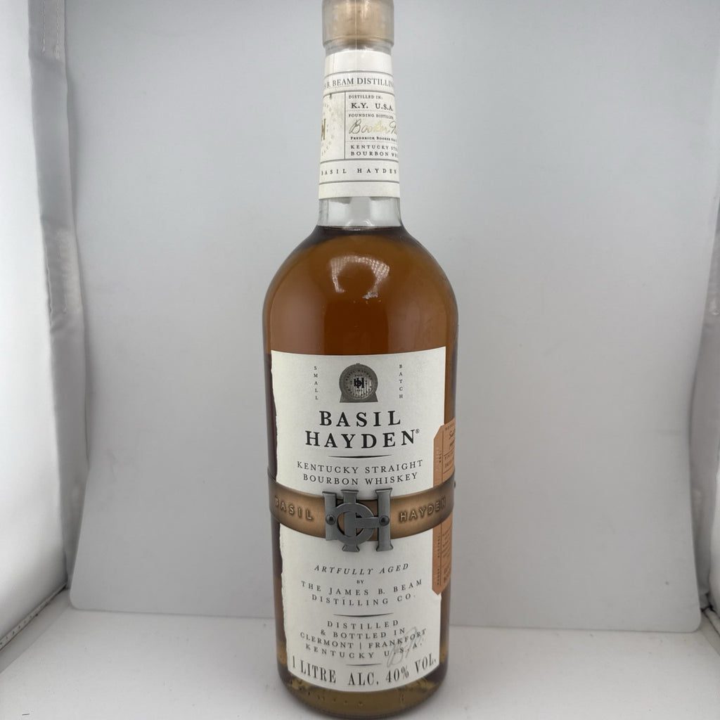 1L Basil Hayden Bourbon; label and 40% ABV date it to the mid-2010s