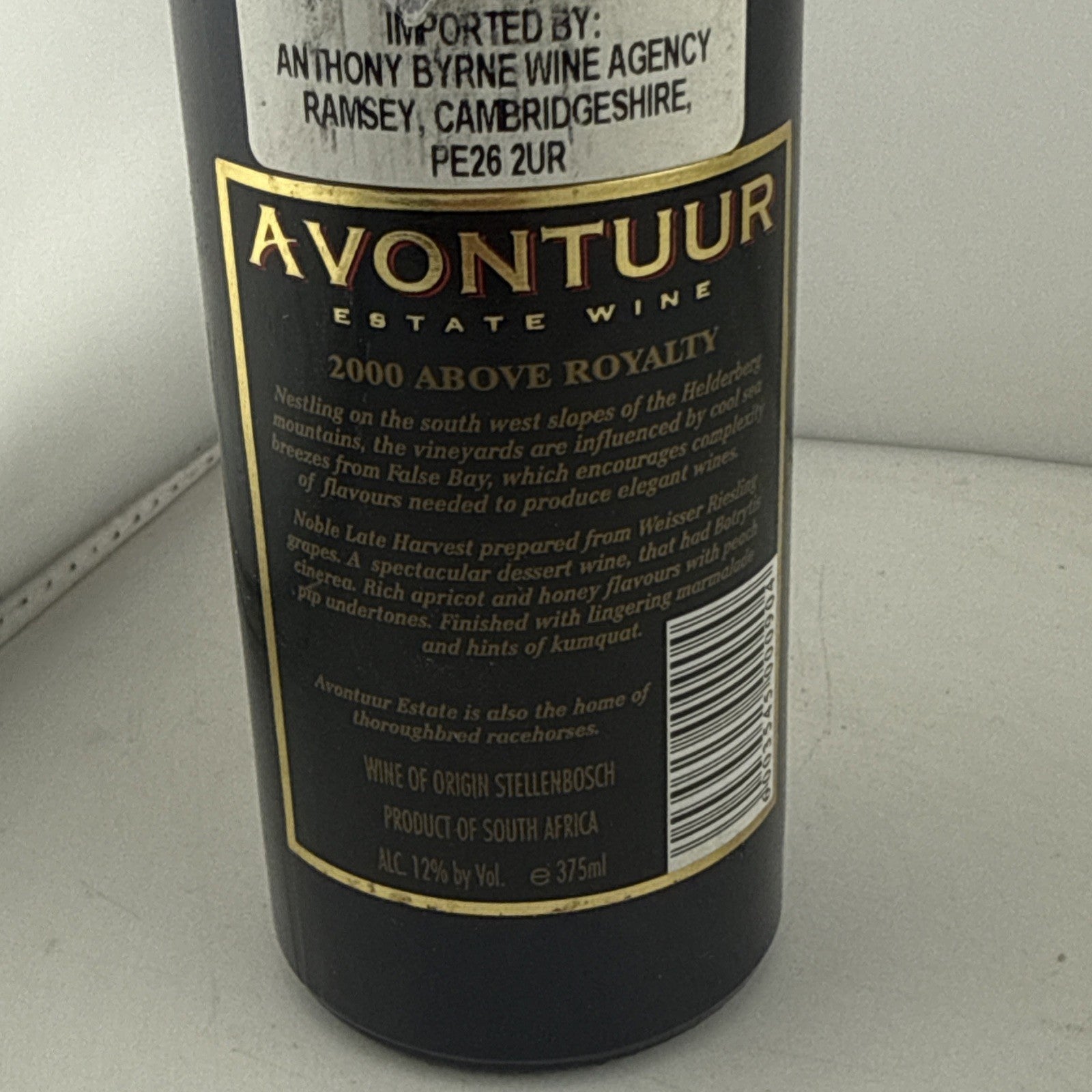 Avontuur Above Royalty Noble Late Harvest 2000 375ml Dessert Wine