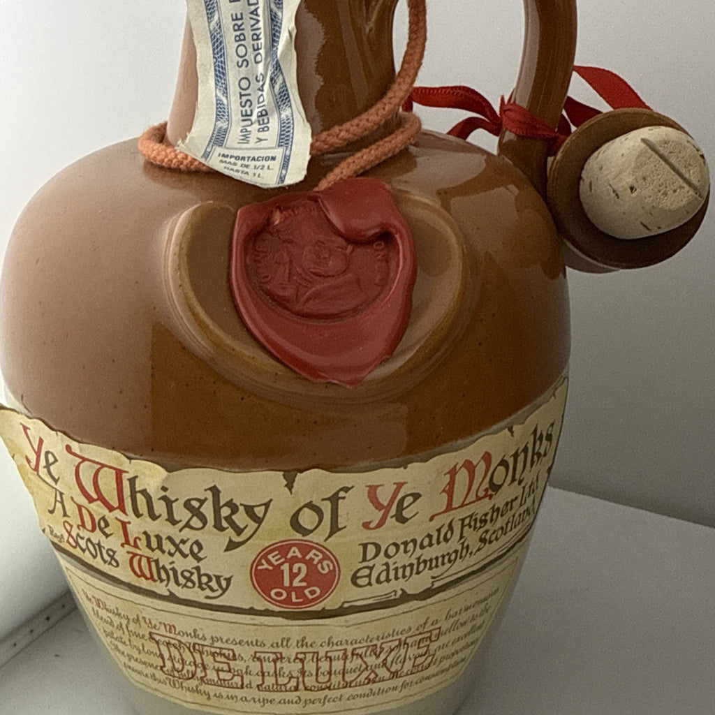Ye Whisky of Ye Monks 12 Year Old Ceramic Decanter + Box