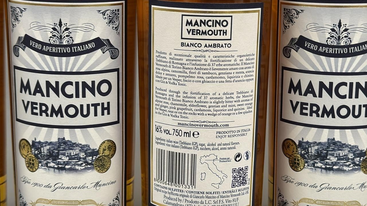 MANCINO BIANCO AMBRATO VERMOUTH / 750ML / 16% cheapest on internet!