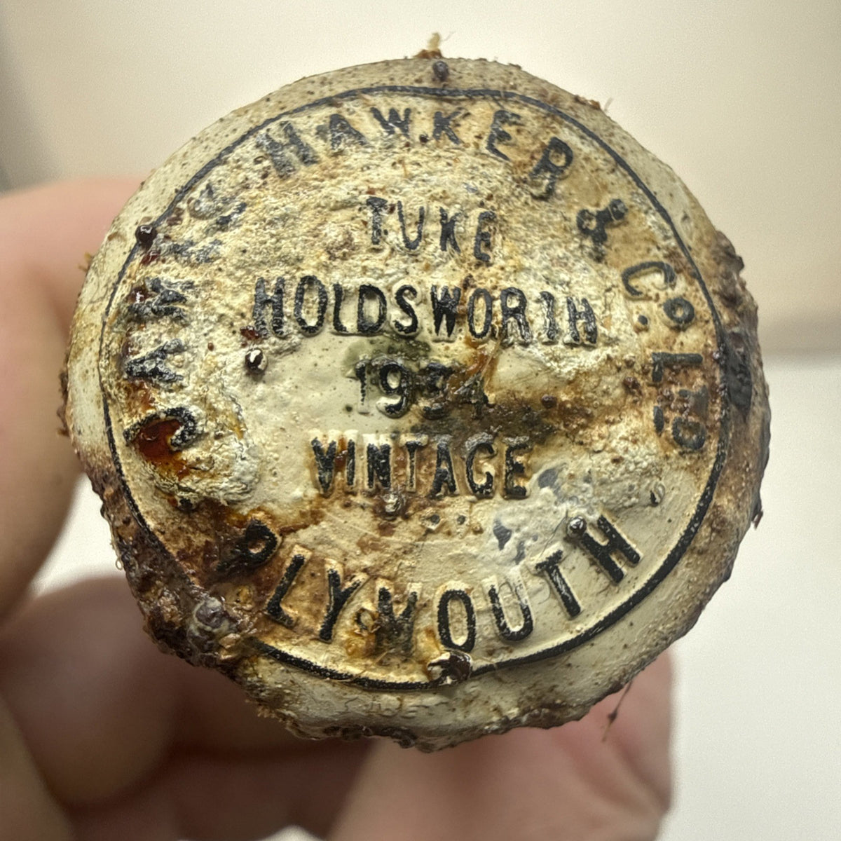 ½ Bottle — Tuke Holdsworth 1934 — James Hawker Plymouth — 92yo — Rare Port