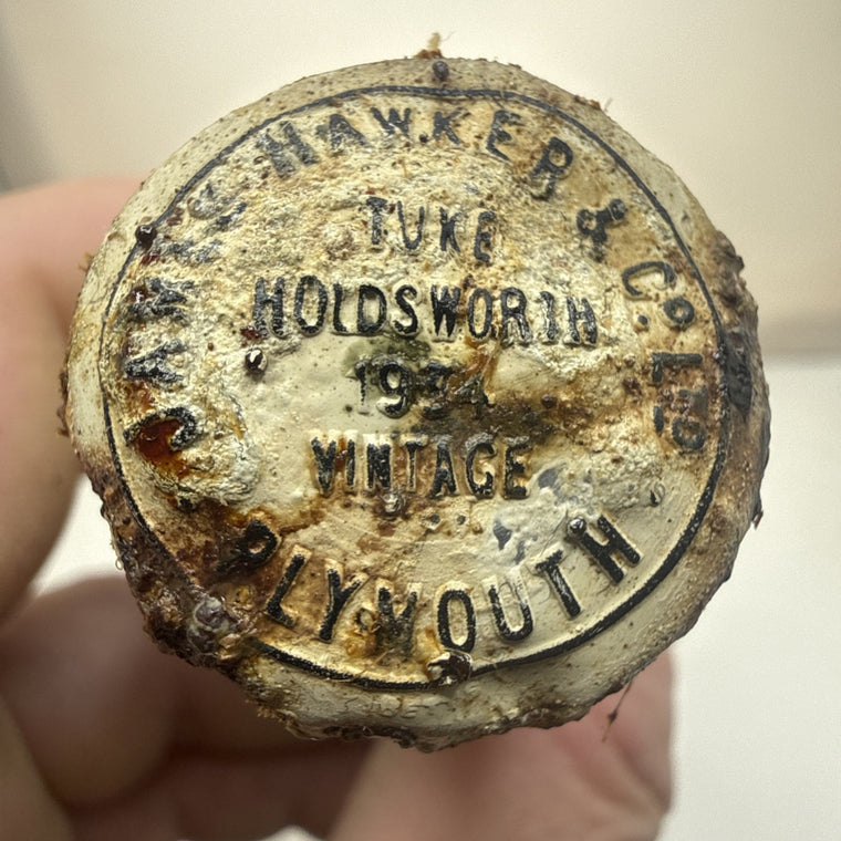 ½ Bottle — Tuke Holdsworth 1934 — James Hawker Plymouth — 92yo — Rare Port