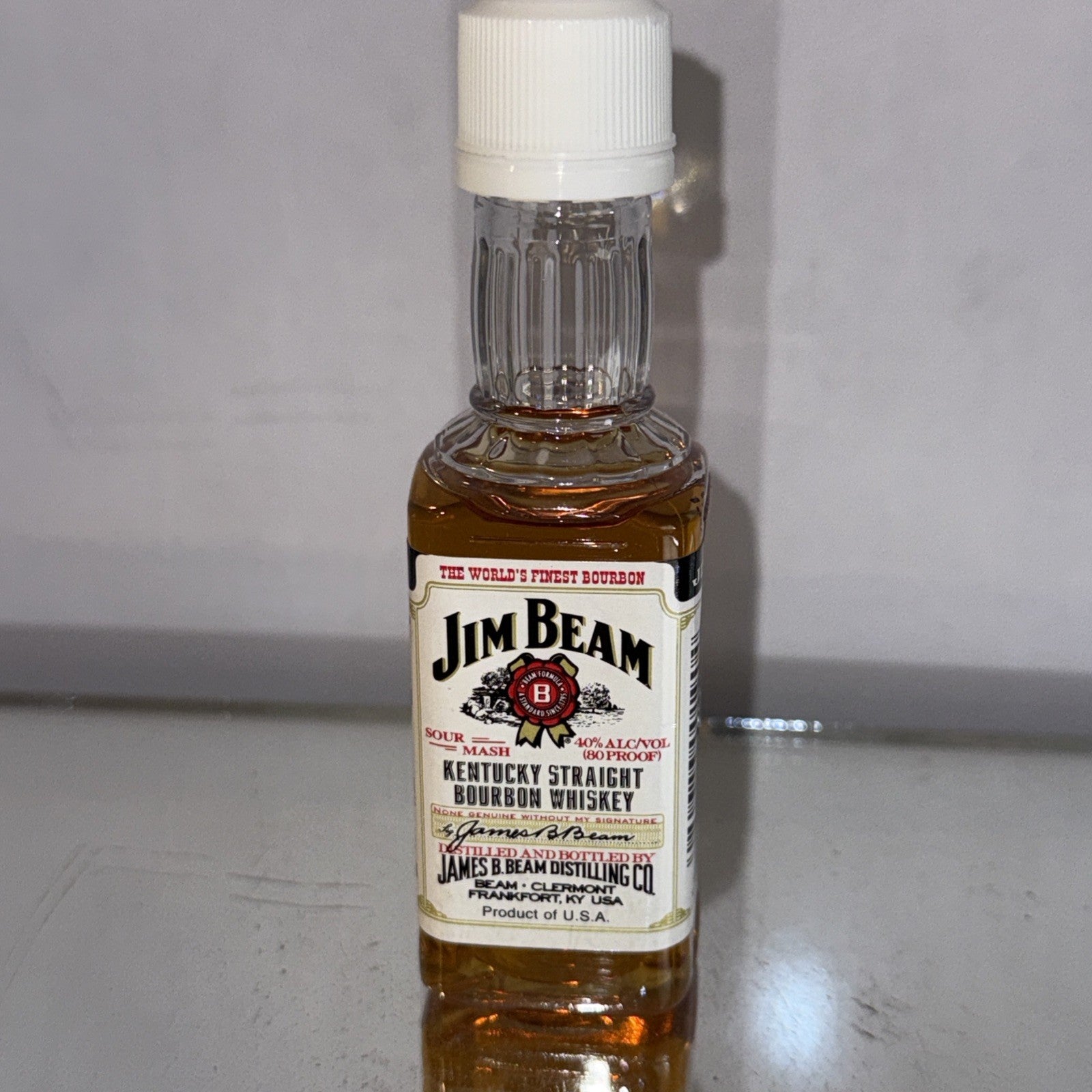 Jim Beam miniature plastic bottle