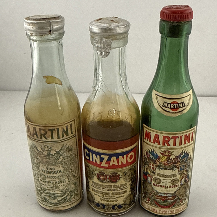 Martini Rossi & Cinzano Miniature Vermouth Bottles Vintage