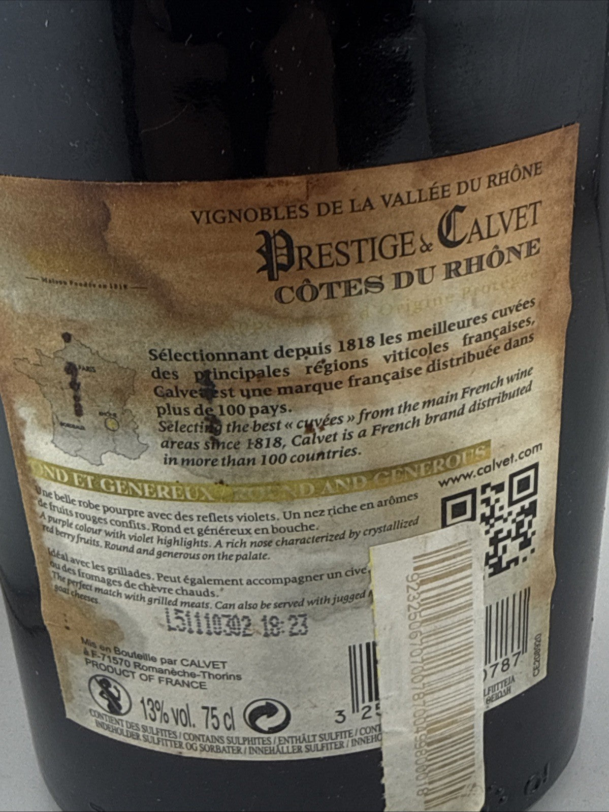 Calvet Cotes du Rhone 2014 Grenache Syrah 75cl Red Wine