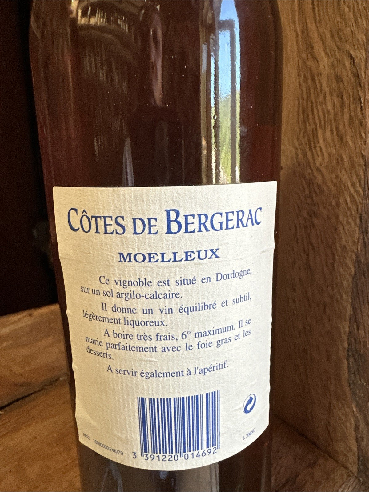 Cotes de Bergerac moelleux wine 2002 Comte de Beaufort