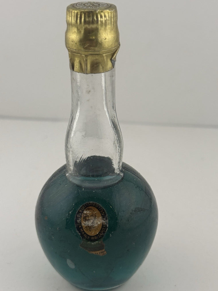 Vintage Marie Brizard Crème de Menthe Miniature Bottle 1960s French Liqueur