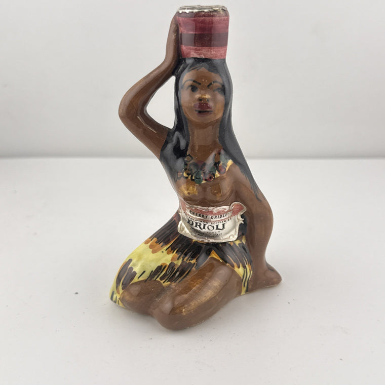 Vintage 1960s Italian Cherry Orioli Hula Girl Figural Decanter Bottle
