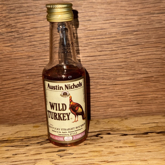 1980s Wild Turkey Bourbon Miniature Vintage Full
