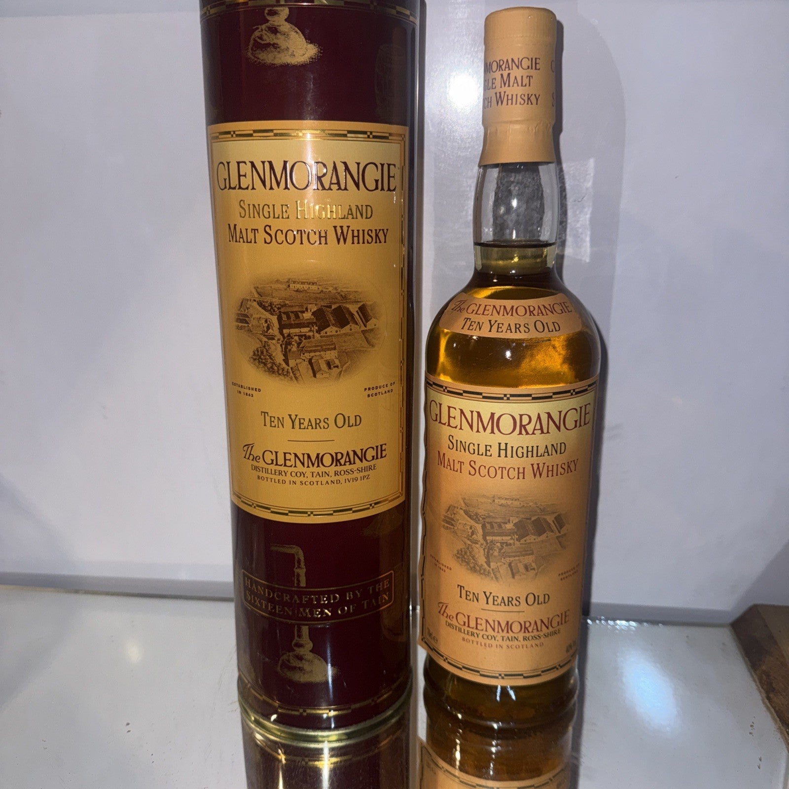 Glenmorangie 10 Year Old Single Highland Malt Bottled 1995-98 Tin Boxed