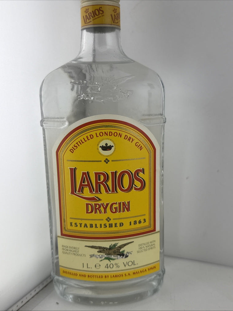 Larios Dry Gin 1L 40% Spain Older Bottle Sealed 1980s