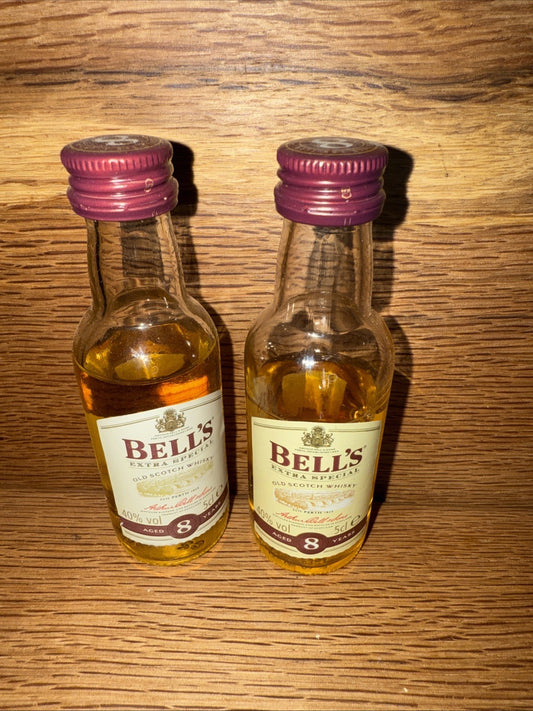 2 Bells Old Scotch Whiskey Miniature Partially Evaporated