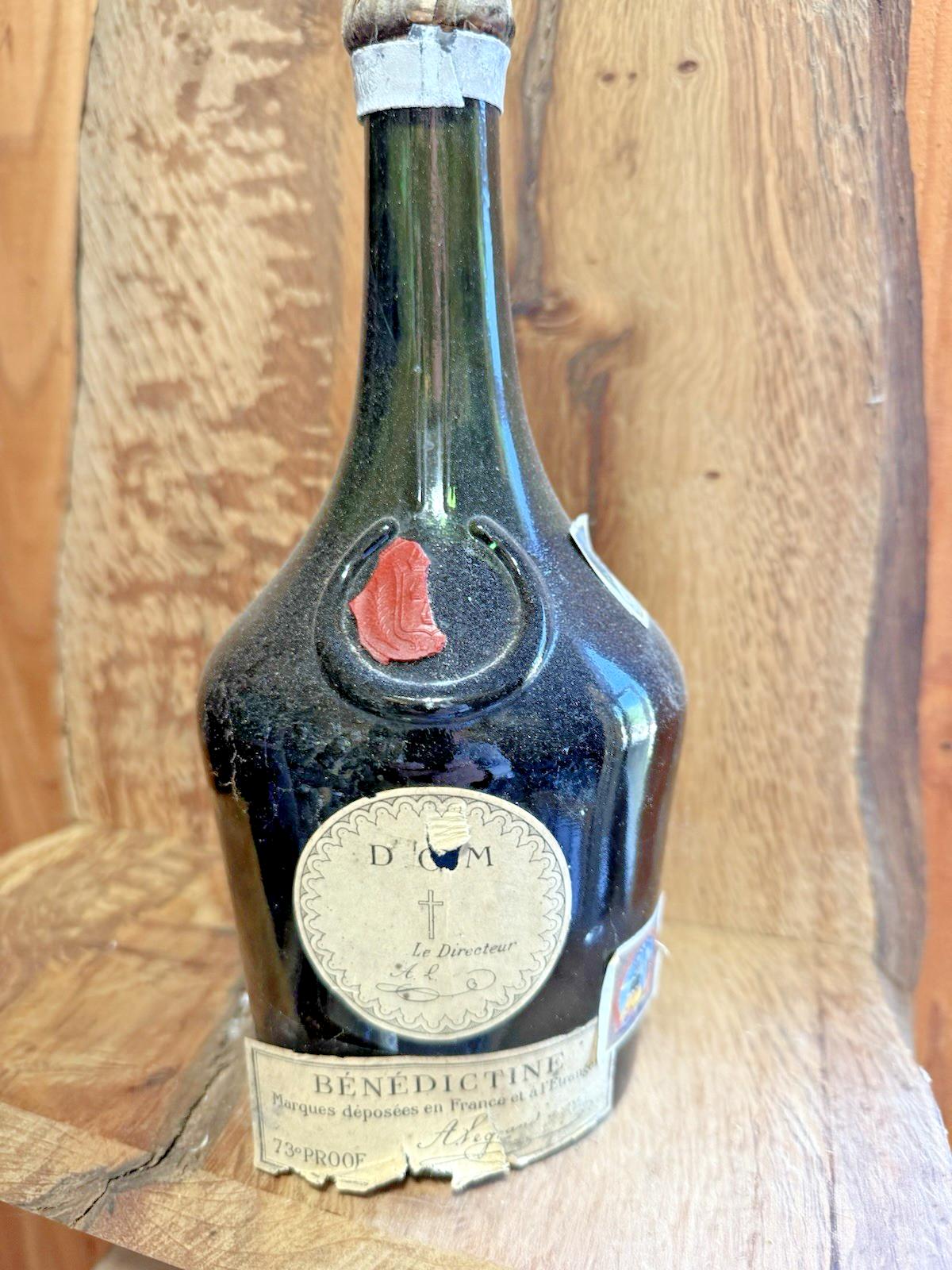 1960s Bottled Dom Benedictine 26 2/3 FL OZ  73% Proof Vintage  750ml Matured