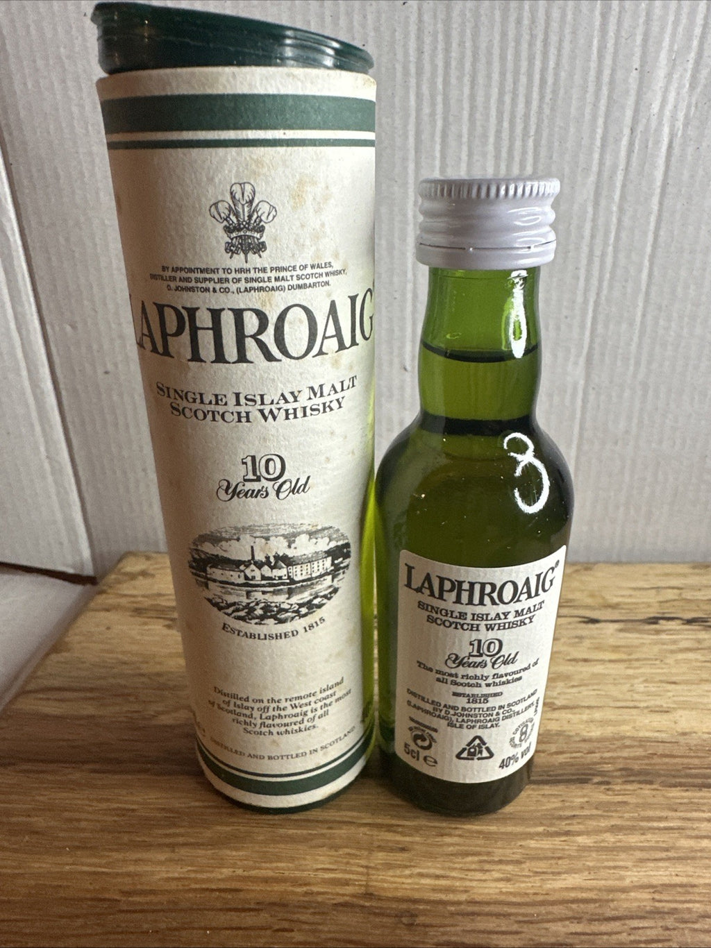 Laphroaig 10 Year Old Islay Single Malt Scotch Whisky Miniature Full