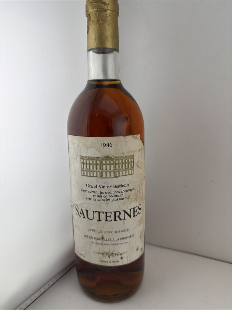 1986 Sauternes AOC Bordeaux Sweet Dessert Wine 75cl France 40 Yrs Old!!!