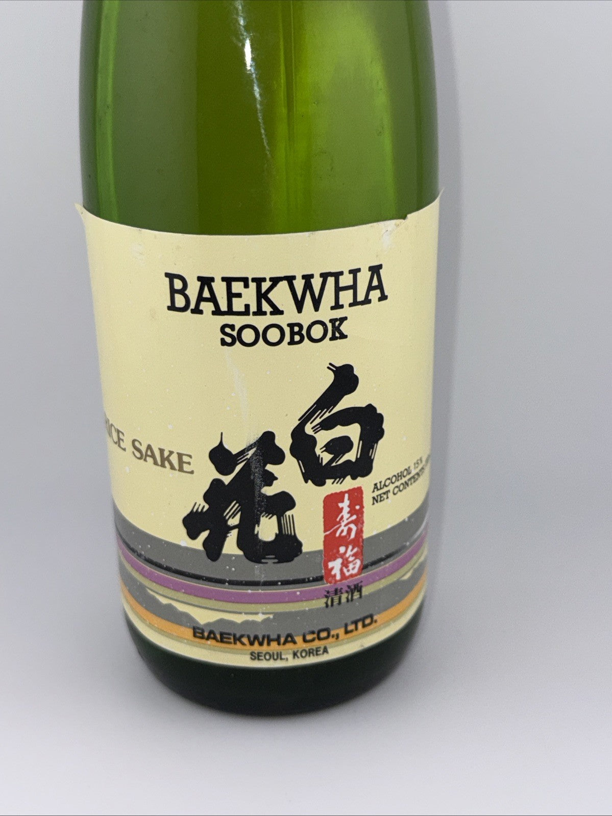 Baekwha Soobok Rice Sake Korean