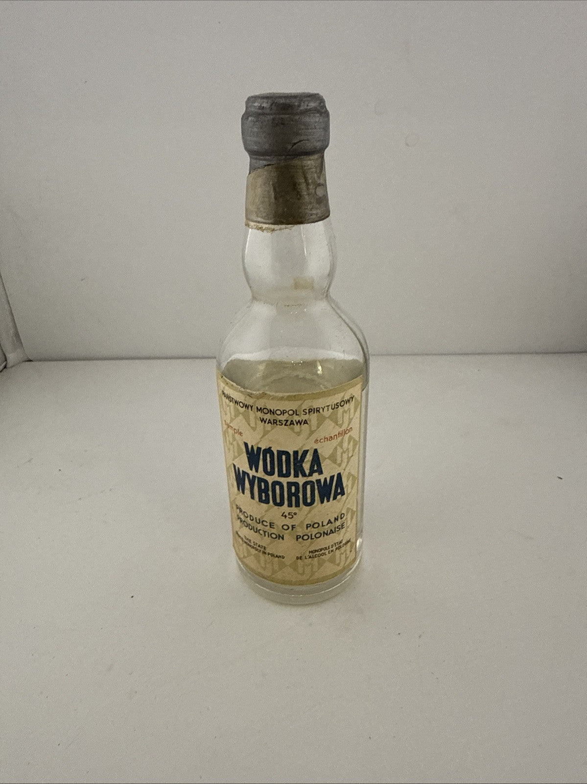 Vintage Wyborowa Vodka Sample Miniature 45% Poland Warsaw Export Mini