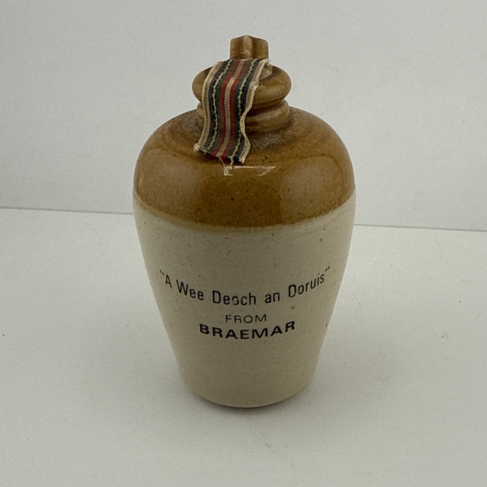 Vintage Braemar Stoneware Whisky Flagon W.D. Pickford Full Sealed