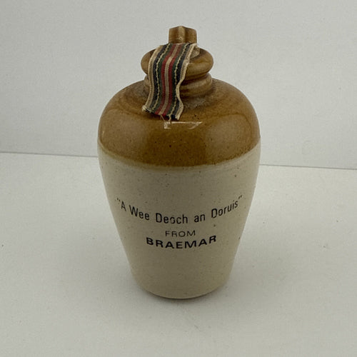 Vintage Braemar Stoneware Whisky Flagon W.D. Pickford Full Sealed