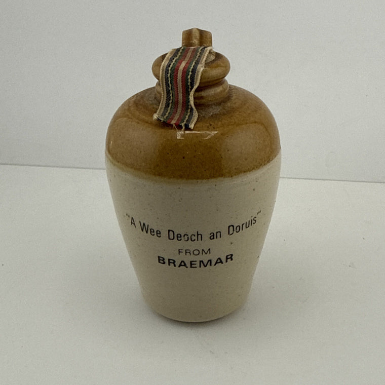 Vintage Braemar Stoneware Whisky Flagon W.D. Pickford Full Sealed