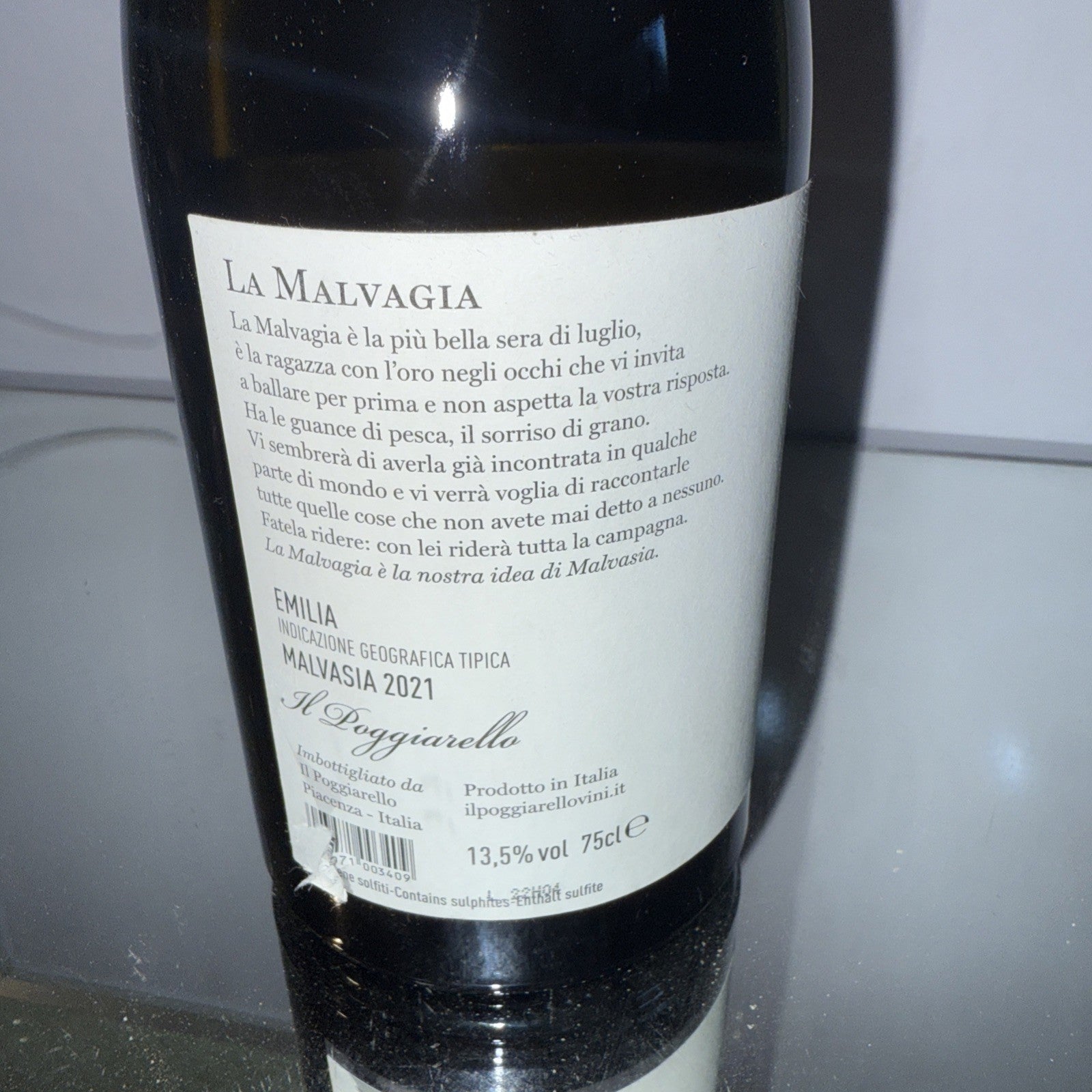 “La Malvagia” from the producer Il Poggiarello, vintage 2021.