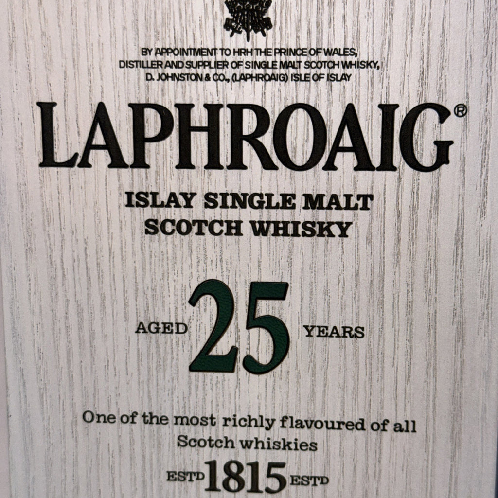 Laphroaig 25 Year Old – cask strength (51.9% vol), 70cl L1025  Sp 2010 Bottle