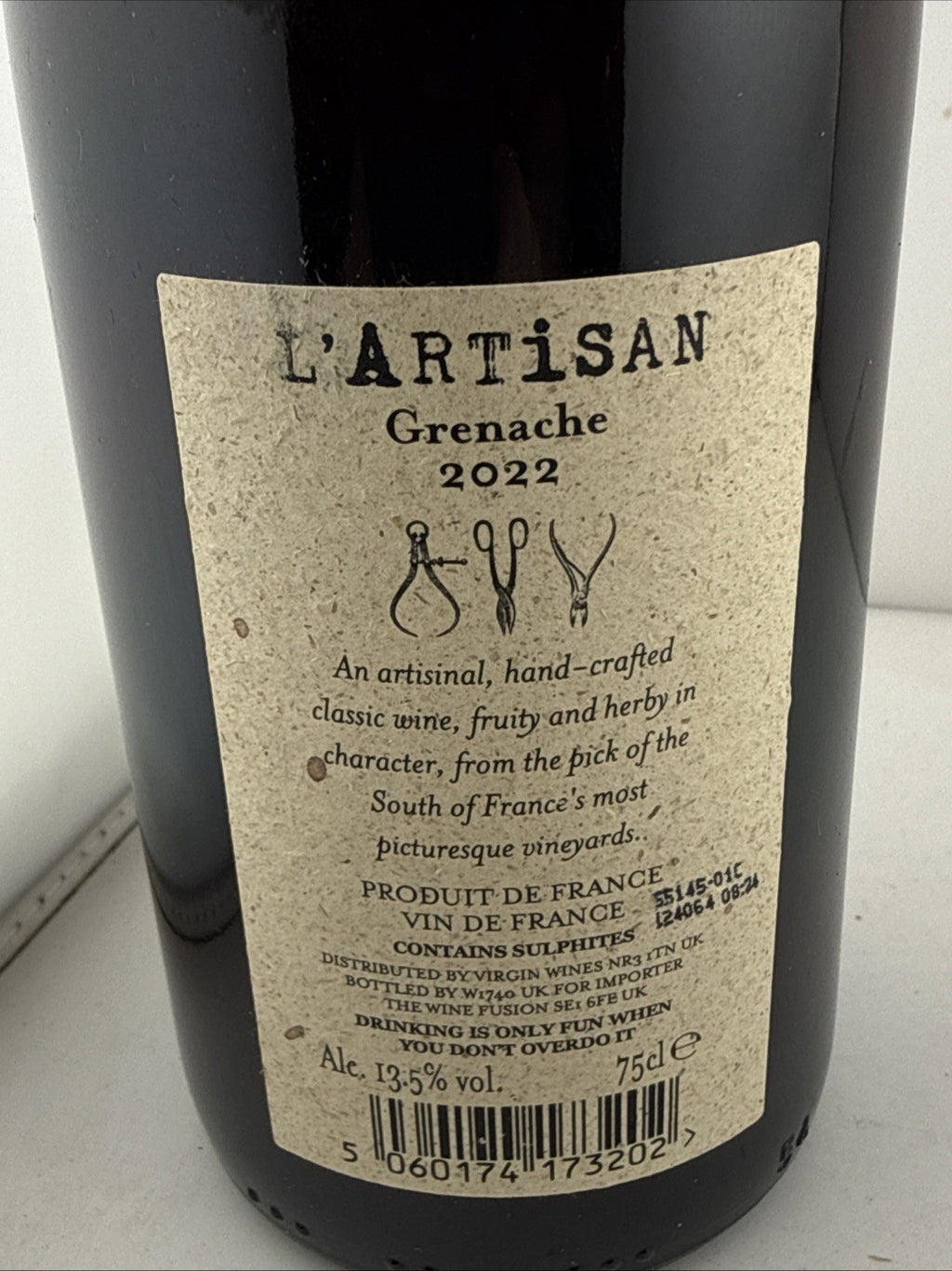 L’Artisan Grenache 2022 French Red Wine 75cl 13.5% Vol