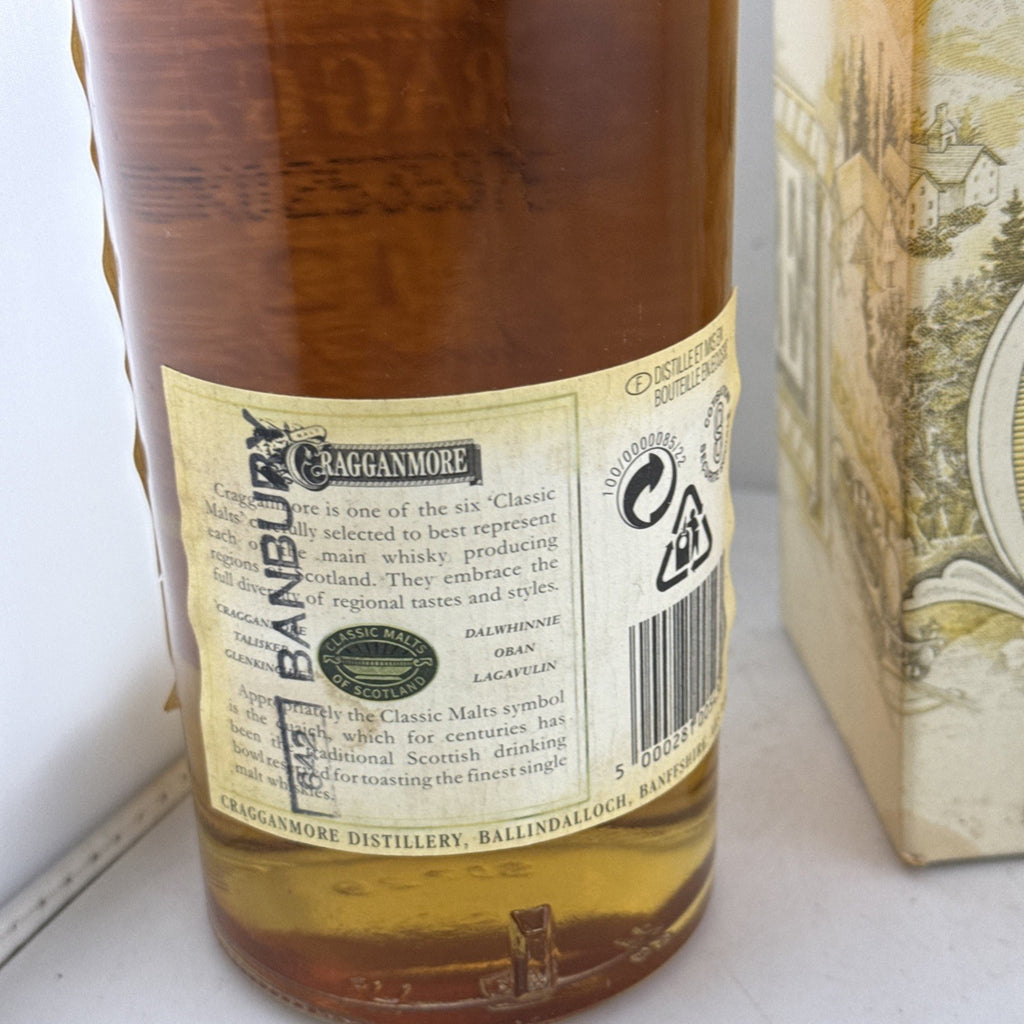 Cragganmore 12 Year Old Scotch Whisky 70cl Boxed 1990s Bottling