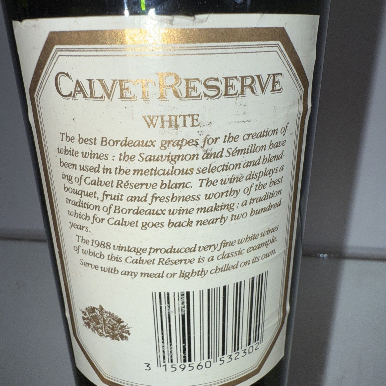 Calvet Reserve  Bordeaux Blanc 1988