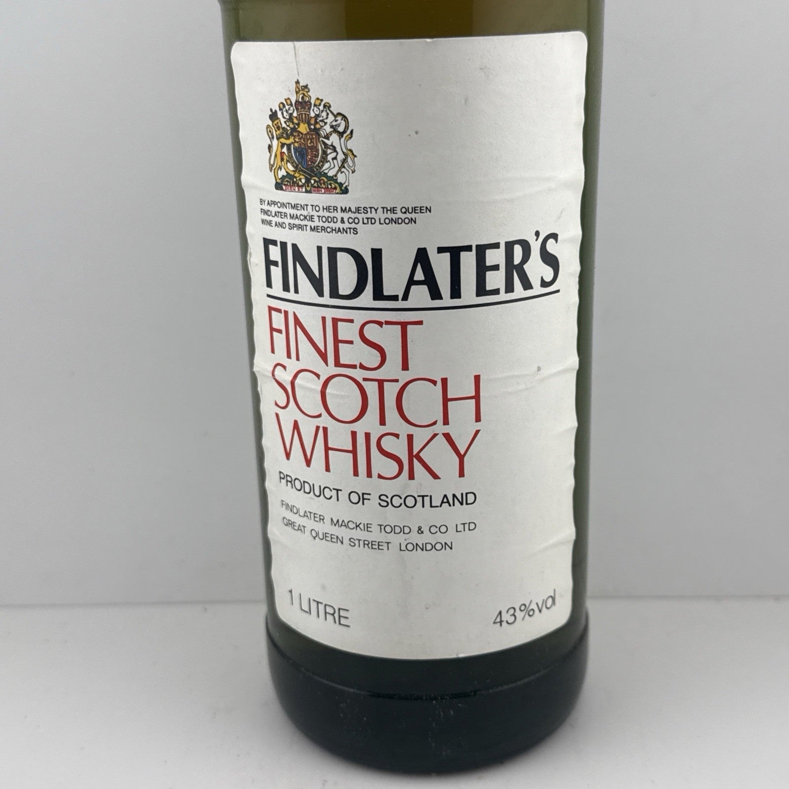 Findlater’s Finest Scotch Whisky 1 Litre 43% Vintage Bottle c.1980s