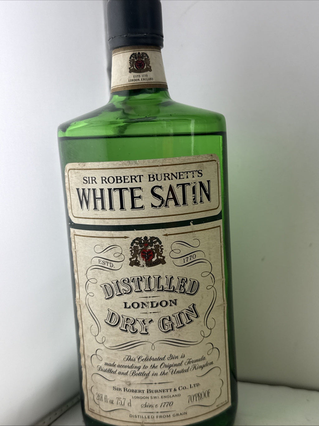 Burnett’s White Satin London Dry Gin 1970s 75.7cl 40% Vintage Bottling