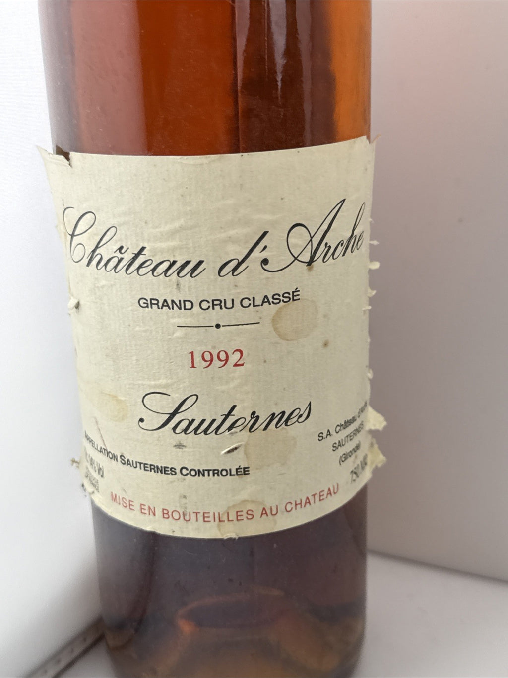 1992 Château d’Arche Grand Cru Classé Sauternes 75cl Dessert Wine